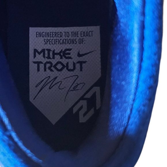 Nike Zoom Trout 3 Men's SZ 12.5 858503-447 Cleats Royal Blue & White  Baseball - Picture 7 of 8